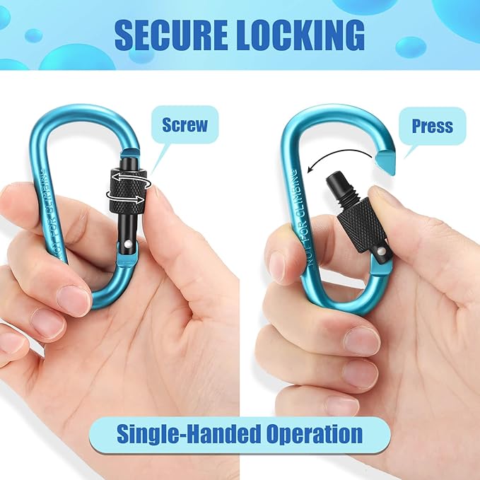 Cridoz Locking Carabiner D Ring Clips - Image 4