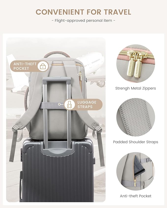 LOVEVOOK Large Travel Backpack for Women, 40L TSA Approved Backpack - Image 8