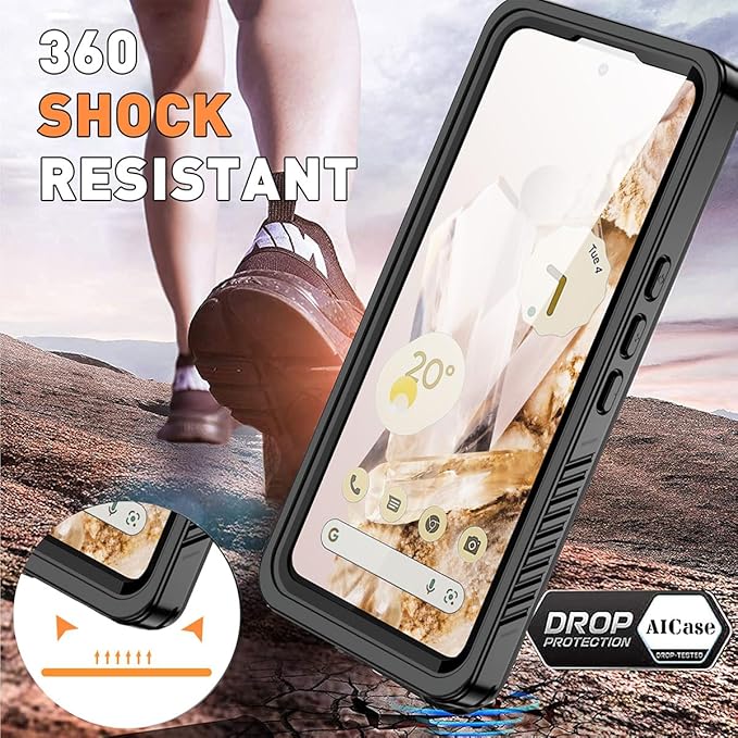 AICase for Google Pixel 8 Case Waterproof Clear Built-in Screen Protector - Image 9