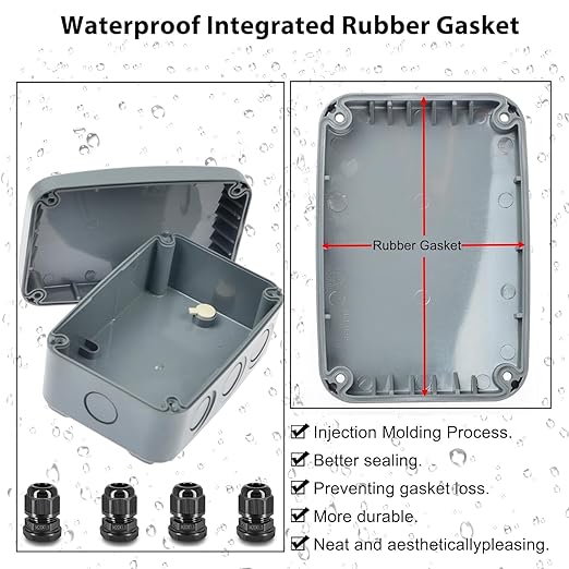 Outdoor Junction Box, Nineleaf IP66 Weatherproof Electrical Project Boxes - Image 5