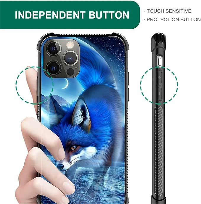 for iPhone 11 Pro Max Case, Snowy Mountain Fox Lake Pattern Graphic Design Girl - Image 6