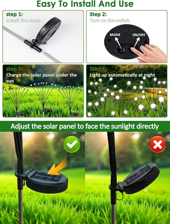 2026 Upgraded Solar Lights Outdoor, 10 Pack Solar Garden Lights - Image 7