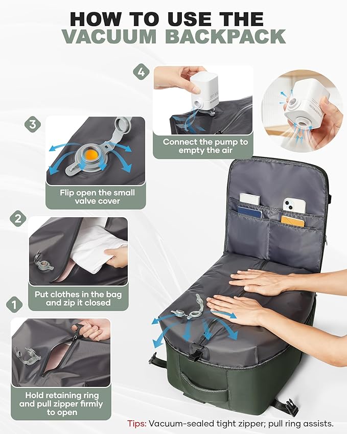 coofay Large Vacuum Backpack Travel - Image 3