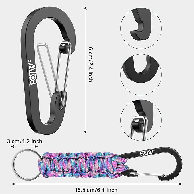 EOTW Paracord Keychain for Men Women Paracord Carabiner Backpack Keychain - Image 6