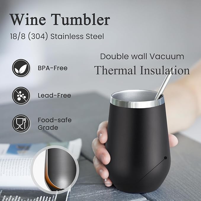 MEWAY 12oz Stainless Steel Wine Tumbler - Image 2