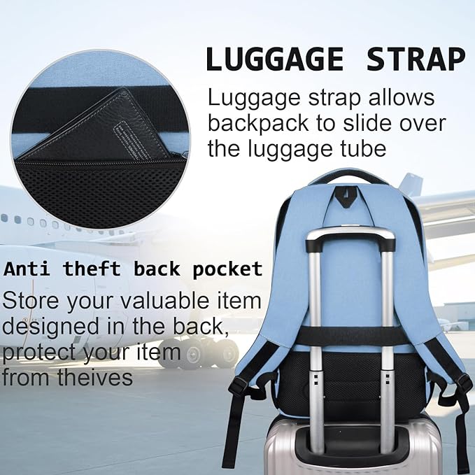 Volher Laptop Backpack, Business Travel Anti Theft Slim Durable Laptops Backpack - Image 6