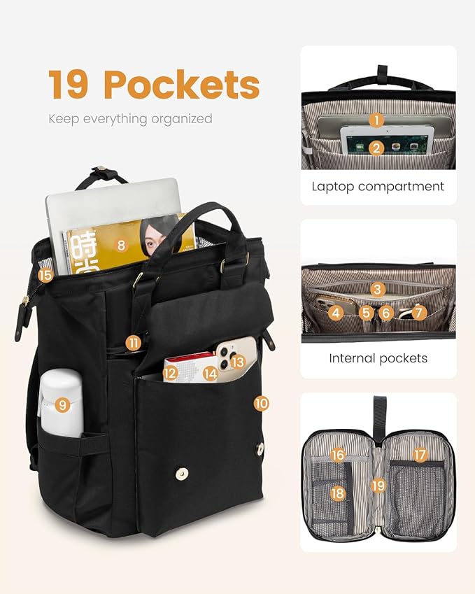 LOVEVOOK Laptop Backpack Women, Nurse Bags Teacher Work Backpack - Image 3