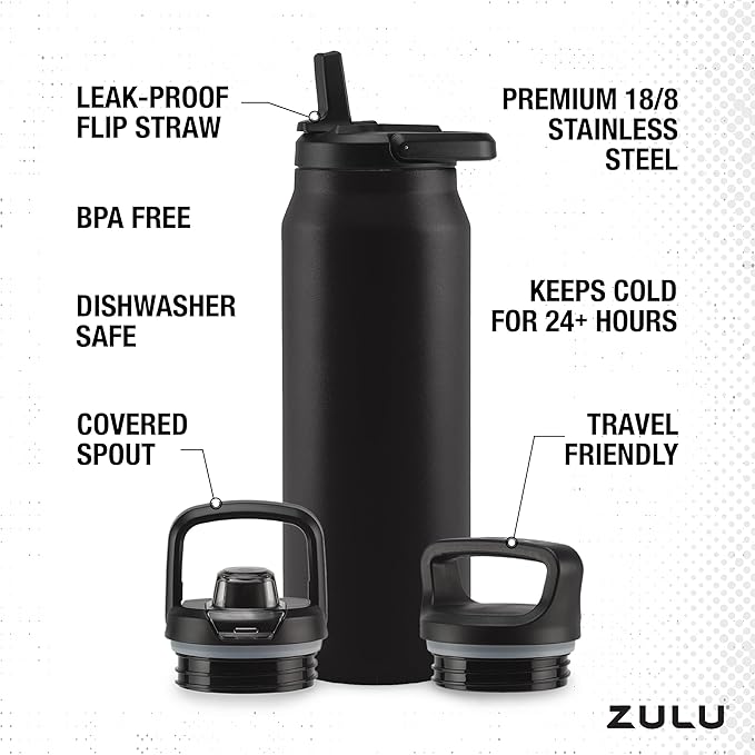ZULU Base 40oz Stainless Steel Water Bottle - Image 4