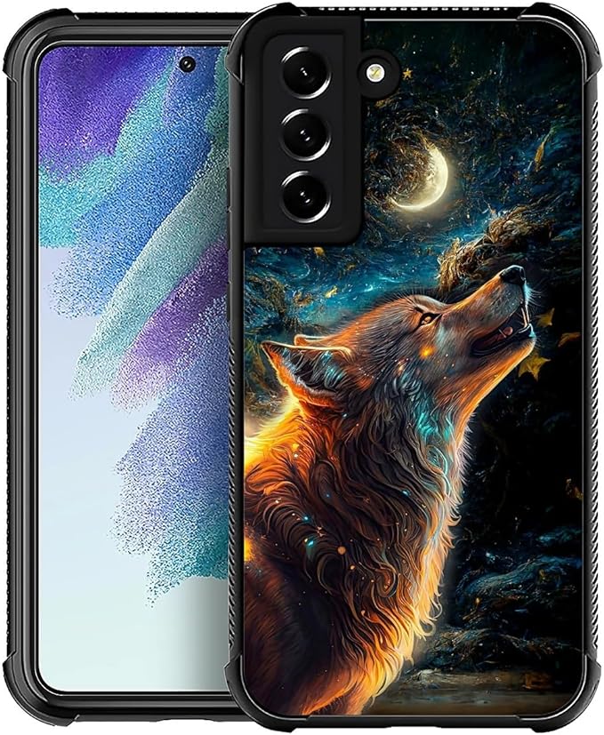 for Samsung Galaxy S22 Plus Case, Star Cave Hungry Wolf Pattern Graphic Design by FKBRCL4U