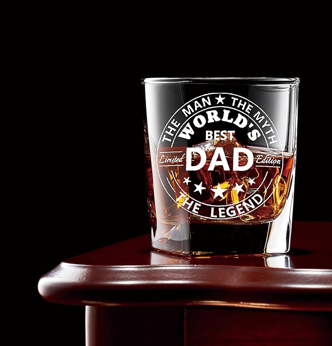 Nogrit World's Best Dad Whiskey Glasses 10 oz, Best Dad Gifts - Image 3
