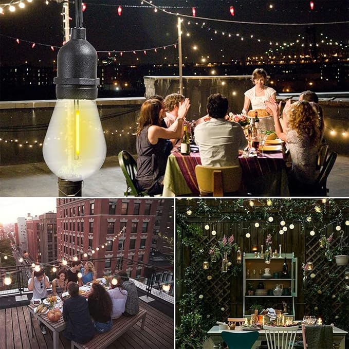 Jslinter 24-Pack LED 1W String Light Bulbs, S14 Plastic Shatterproof Edison - Image 6