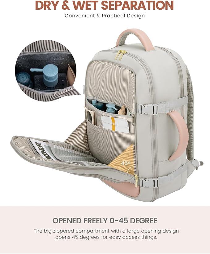 LOVEVOOK Large Travel Backpack For Women, 50L Carry On Backpack Flight Approved - Image 9