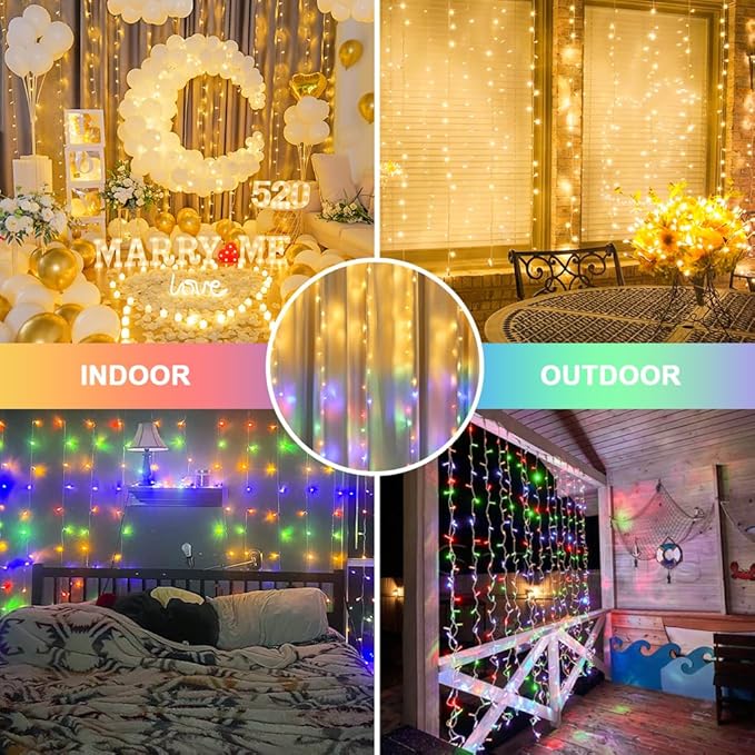 JMEXSUSS 300LED Dual Color Changing Curtain Lights - Image 7