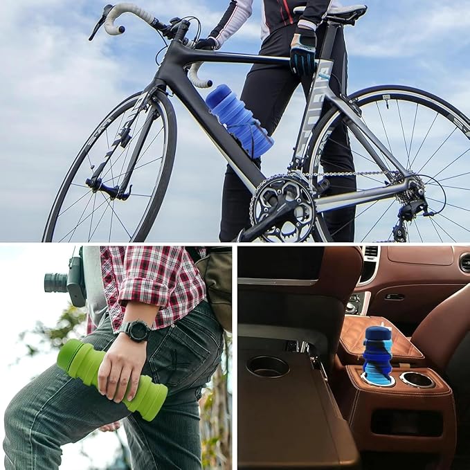 Collapsible Water Bottles 3 Pack 16oz, Travel Portable Sport Water Bottle - Image 7