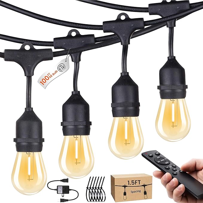 SUFEIMAS LED-Outdoor-String-Lights-Patio-Light-Outside 100FT Waterproof String by SUFEIMAS