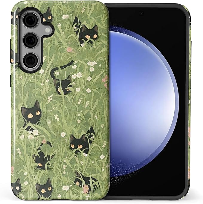 for Samsung Galaxy S24 Plus Case, HL2 Grass Cat Hybrid 2 Layer Hard Shell by Unknown