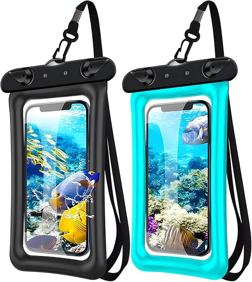 2 Pack Waterproof Floating Phone Pouch IPX8 Floatable Waterproof Phone Case by AXIIJGL