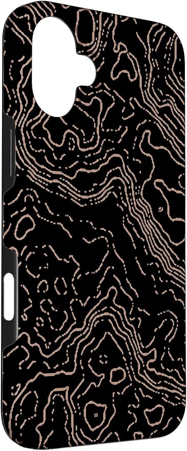 Topography Black & Brown Abstract Pattern Topographic Map Case - Image 3