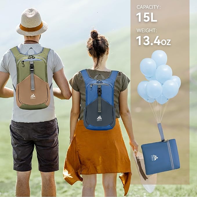 15L Small Hiking Backpack for Men Women Lightweight Packable Backpack Foldable - Image 5