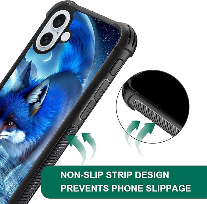 for iPhone 16 Case, Snowy Mountain Fox Lake Pattern Graphic Design Girl Boy - Image 7