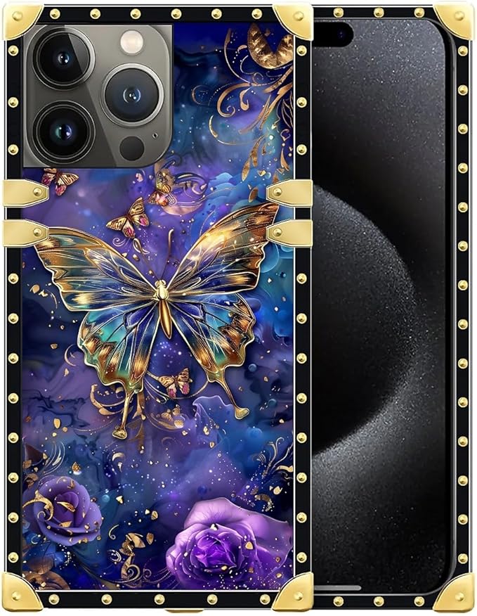 Compatible with iPhone 16 Pro Max Case, Glistening Golden Butterfly Vibrant by Unknown