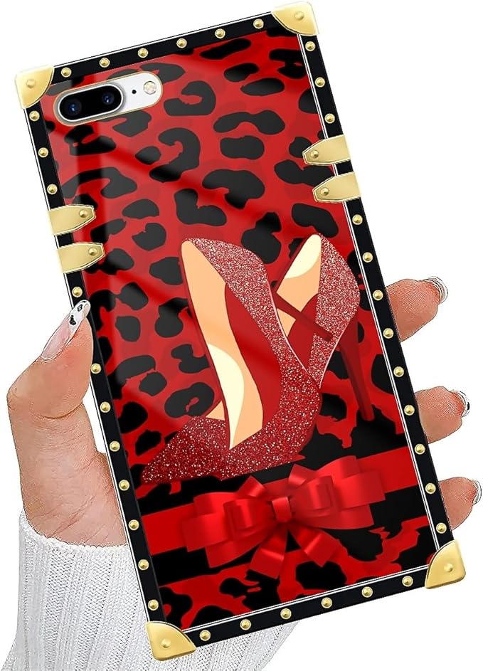 Compatible with iPhone 8 Plus 7 Plus Case, Elegant High Heels Luxury Golden - Image 5