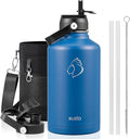 BUZIO Vacuum Insulated Stainless Steel Water Bottle, 64oz Double Walled Wide by BUZIO