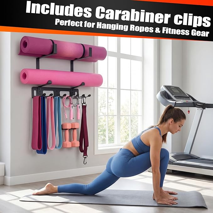 Novabright Gym Storage Rack Resistance Band Rack Multi Purpose Wall Mount - Image 5