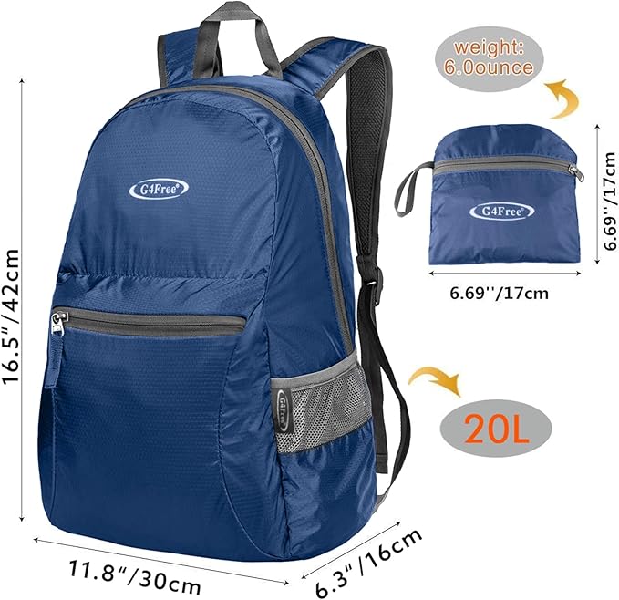 G4Free 20L Lightweight Packable Backpack Travel Hiking Daypack Foldable Backpack - Image 2