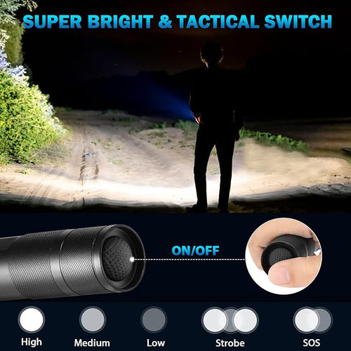 6Pack LED Flashlights High Lumens, 5Mode Tactical Flashlight - Image 2