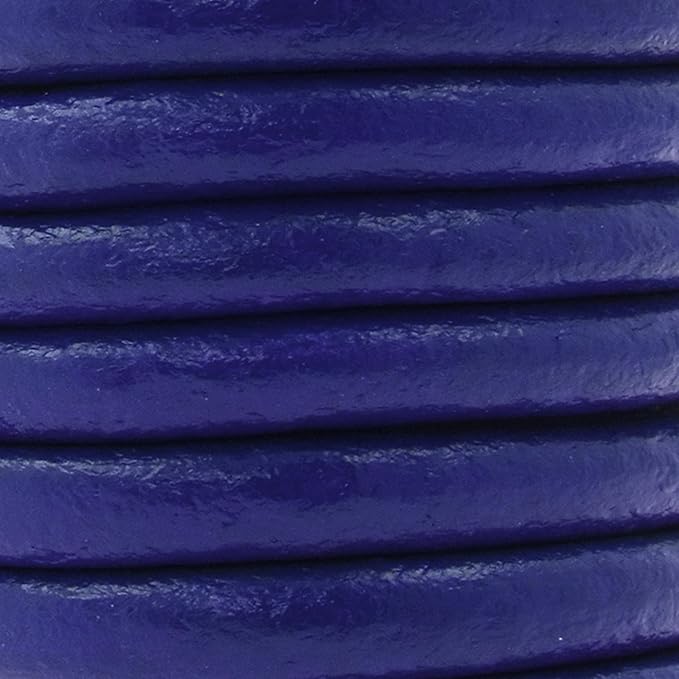 Mandala Crafts Round Genuine Navy Blue Leather Cord - Image 3