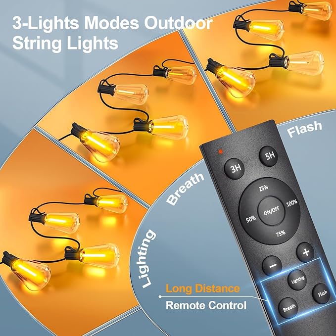 MGVIH Outdoor String Led Patio Lights: 65Ft 20M Outside Waterproof Light - Image 2