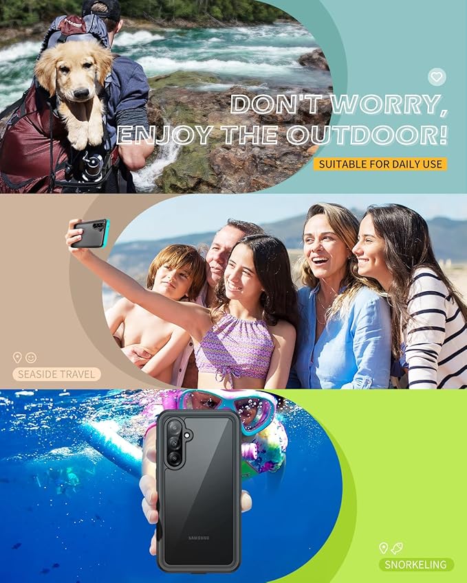 Lanhiem for Samsung Galaxy A36 Phone Case, IP68 Waterproof Dustproof, Built-in - Image 8