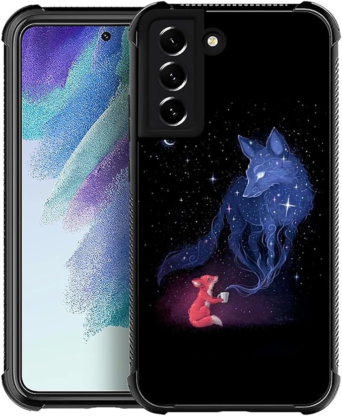 for Samsung Galaxy S21 Case, Galaxy Fox Wolf Pattern Graphic Design Girl Boy by FKBRCL4U