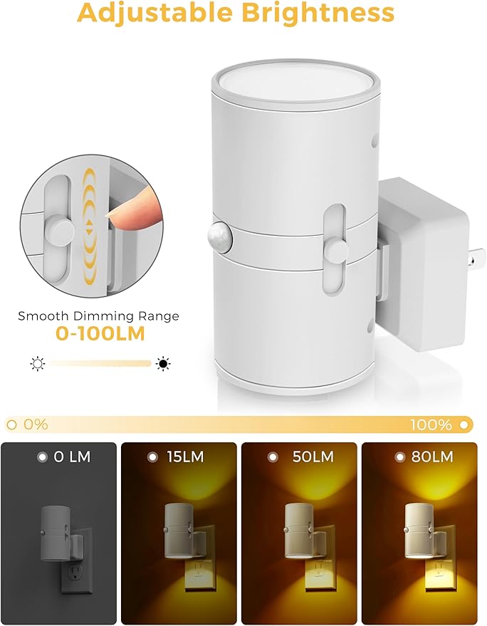 L LOHAS LED Motion Sensor Nightlight, Amber Night Light, Motion Activated Night - Image 5