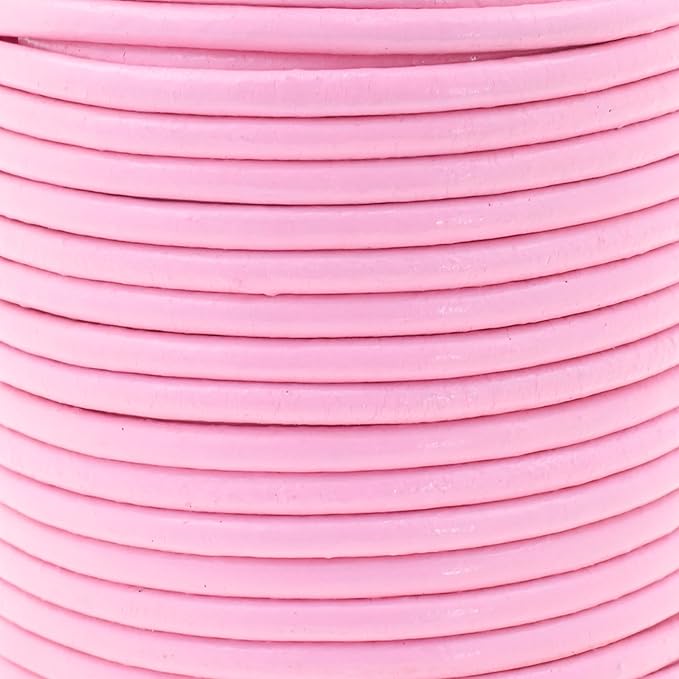 Mandala Crafts Round Genuine Pink Leather Cord - Image 3