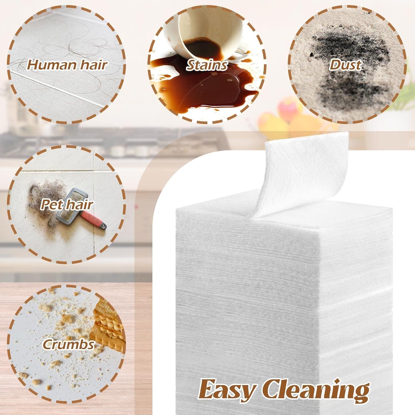 Hoolerry 300 Count Dry Sweeping Cloths Dry Mop Refills Sweeper Dusting Cloths Disposable Duster Refills Floor Mop Pads, 11.81 x 8.66 inch