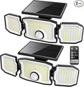 Solar Flood Lights Outdoor- 2800LM 200LED Solar Motion Sensor Lights, 3 Heads & by Unknown