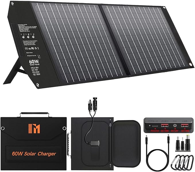 60W Portable Solar Panels Charger by Mesuvida