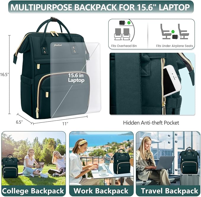 Focdod Laptop Backpack for Women Work Bags - Image 3