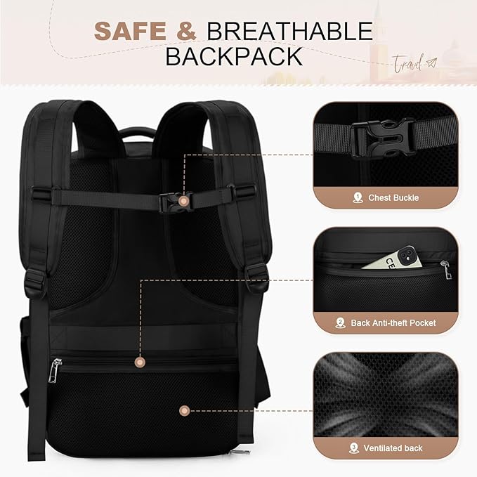 Maelstrom Travel Backpack for Women Men, 35L Waterproof Laptop Backpack Fits - Image 8