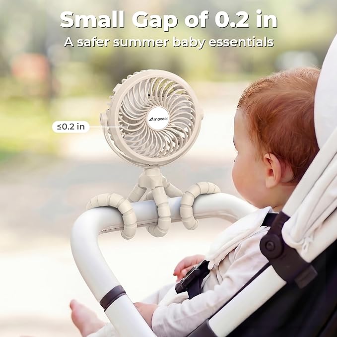 AMACOOL Battery Operated Stroller Fan, Baby Travel Essentials - Image 2