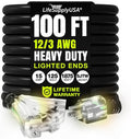 100ft Outdoor/Indoor Extension Cord 3-Outlet 12/3 Gauge Extra Heavy Duty 3 by LifeSupplyUSA