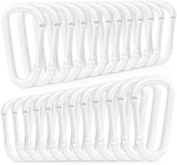 24pc Aluminum Carabiner Clip D Ring, Keychain Spring Hook, Small Carabiners Set by Zalava