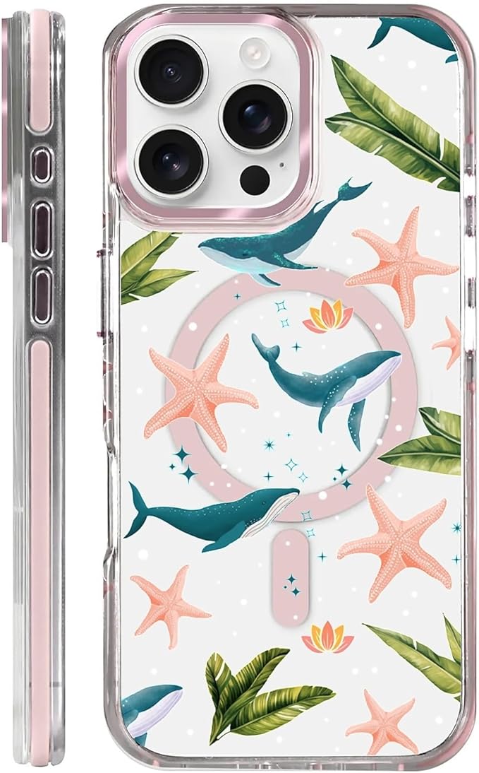 Case for iPhone 16 Pro, Sealife Whale Ocean Wildlife Clear Phone Case by Toulas