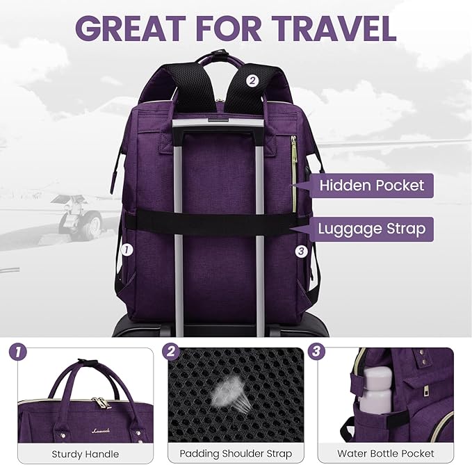 LOVEVOOK Laptop Backpack for Women, 18 Inch Professional Womens Travel Backpack - Image 4