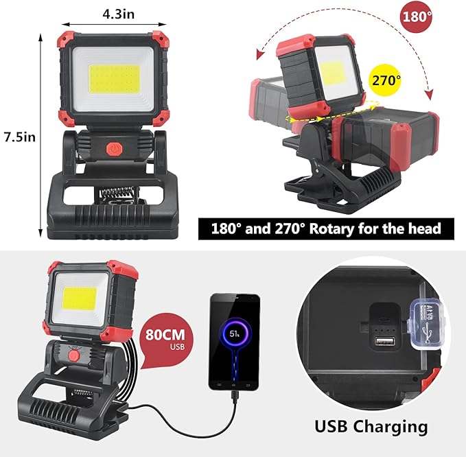 Tresda LED Rechargeable Work Light - Image 5