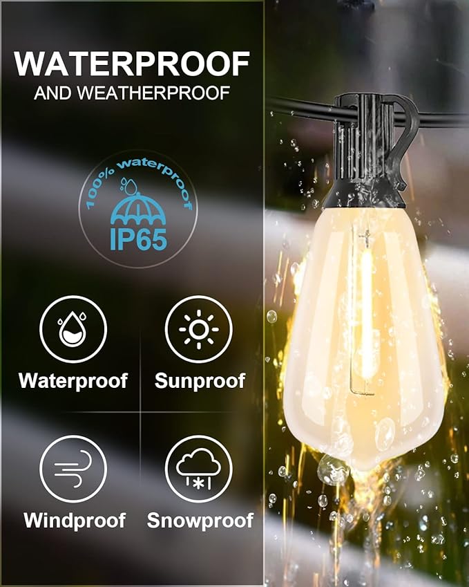 Lightdot 500FT Outdoor String Lights, LED Bistro String Lights - Image 2