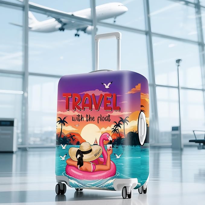 ANNA QUEEN Tropical Travel Flamingo Float Luggage Cover -Stretchable Airplane - Image 9