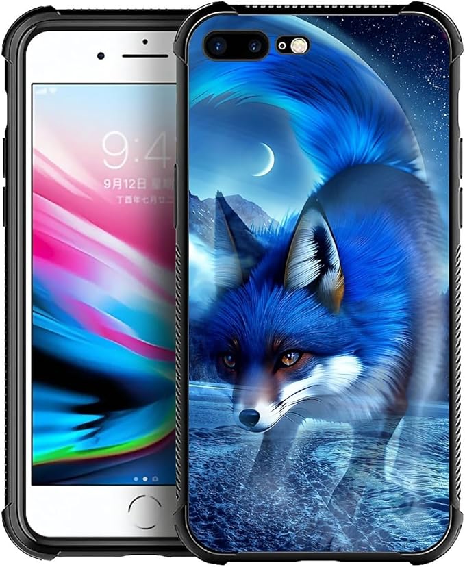 for iPhone 7 Plus/8 Plus Case, Snowy Mountain Fox Lake Pattern Graphic Design by FKBRCL4U